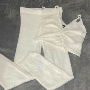 Forever 21 Fuzzy Tank Top & Legging Matching Set Stretch Women’s Size Large